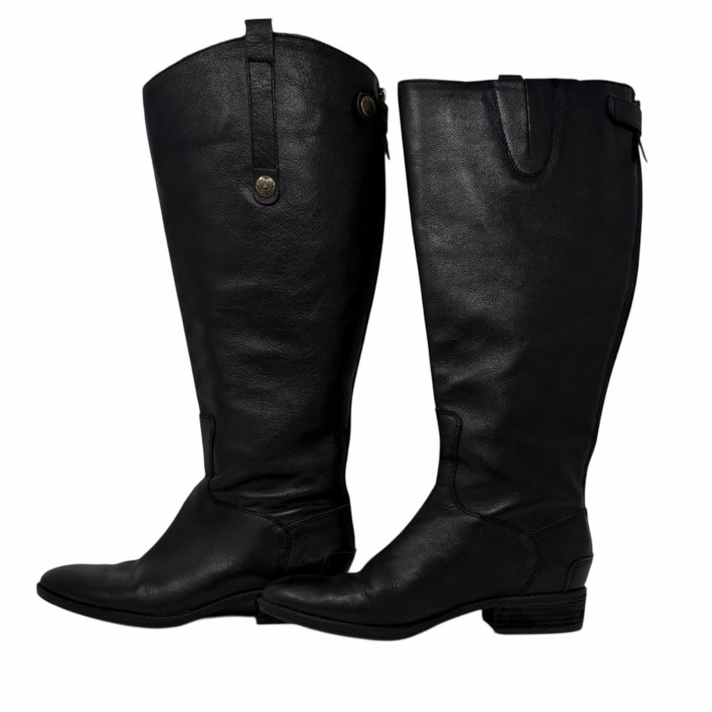 Sam Edelman Penny Black Tall Leather Riding Boots Size 7